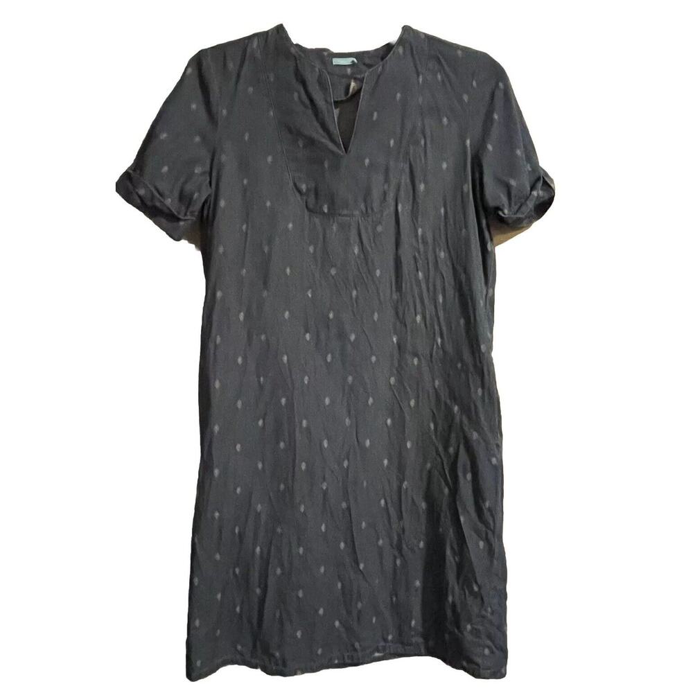 J Mclaughlin Dress Leandre Denim‎ Tunic Shift Sz M Pockets Lagenlook Lightweight